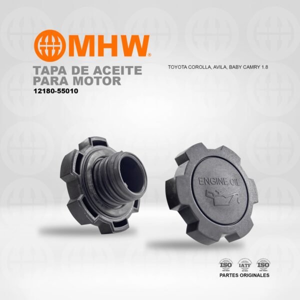 TAPA DE ACEITE PARA MOTOR TOYOTA COROLLA / AVILA / BABY CAMRY 1.8/ STARLET MHW