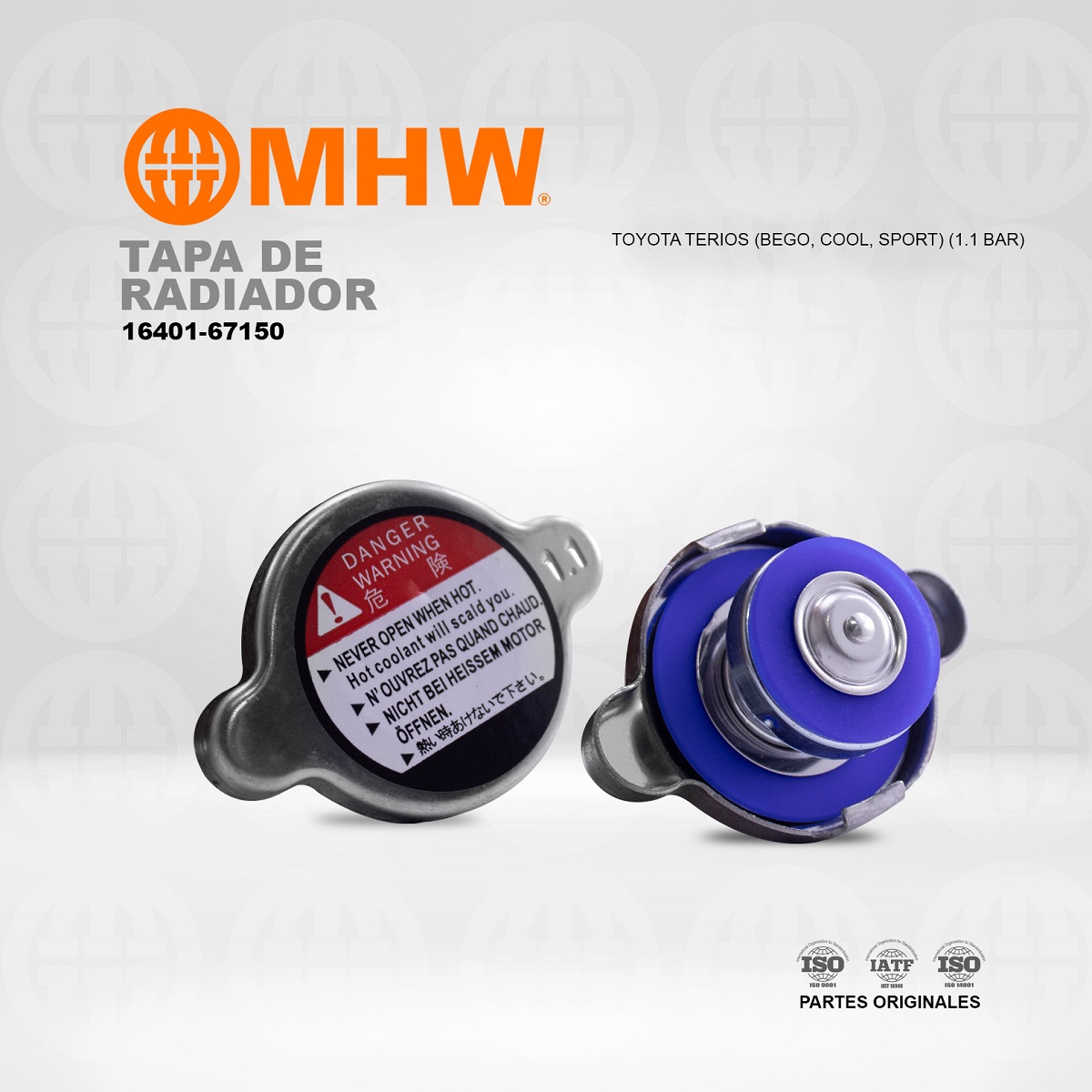 TAPA DE RADIADOR TOYOTA TERIOS (BEGO, COOL, SPORT) (1.1 BAR) MHW