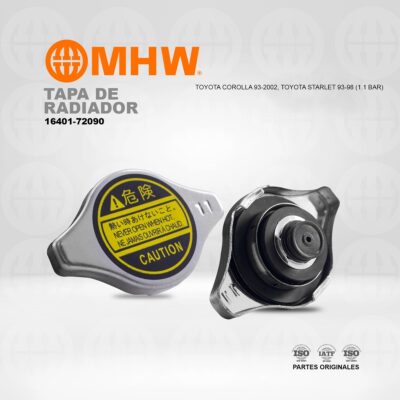 TAPA DE RADIADOR TOYOTA COROLLA 93-2002, TOYOTA STARLET 93-98 (1.1 BAR) MHW