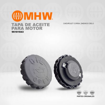 TAPA DE ACEITE PARA MOTOR CHEVROLET CORSA, CIELO, RACER, LANOS, MONZA, NUBIRA , ASTRA MHW