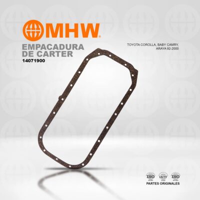 EMPACADURA DE CARTER TOYOTA COROLLA, BABY CAMRY, ARAYA 92-2000 MHW