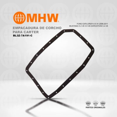 EMPACADURA DE CORCHO PARA CARTER CAJA/ FORD EXPLORER 4.6 3V (06-11) MUSTANG 5.2 V8 3.5 V6 EXPEDITION 5.4.V8 MHW