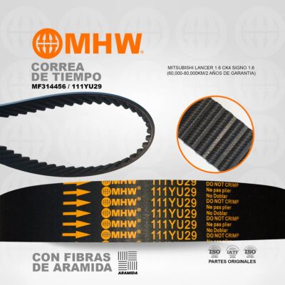 CORREA DE TIEMPO/ MITSUBISHI LANCER 1.6 CK4 SIGNO 1.6/ MHW