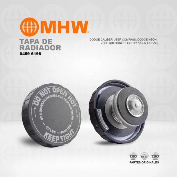 TAPA DE RADIADOR DODGE CALIBER, JEEP COMPASS, DODGE NEON, JEEP CHEROKEE LIBERTY KK MHW