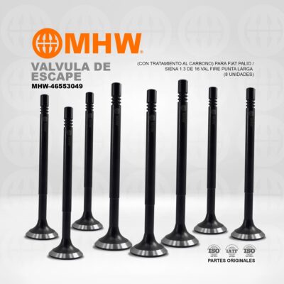VALVULA DE ESCAPE (CON TRATAMIENTO AL CARBONO) PARA FIAT PALIO / SIENA 1.3 DE 16 VAL FIRE PUNTA LARGA MHW