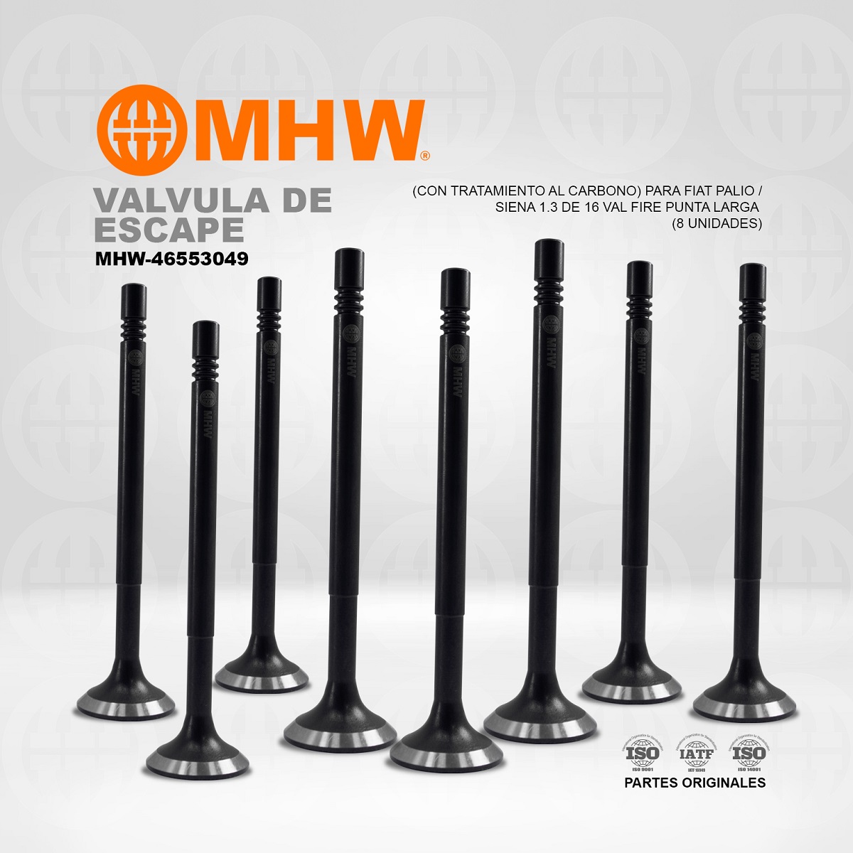 VALVULA DE ESCAPE (CON TRATAMIENTO AL CARBONO) PARA FIAT PALIO / SIENA 1.3 DE 16 VAL FIRE PUNTA LARGA MHW