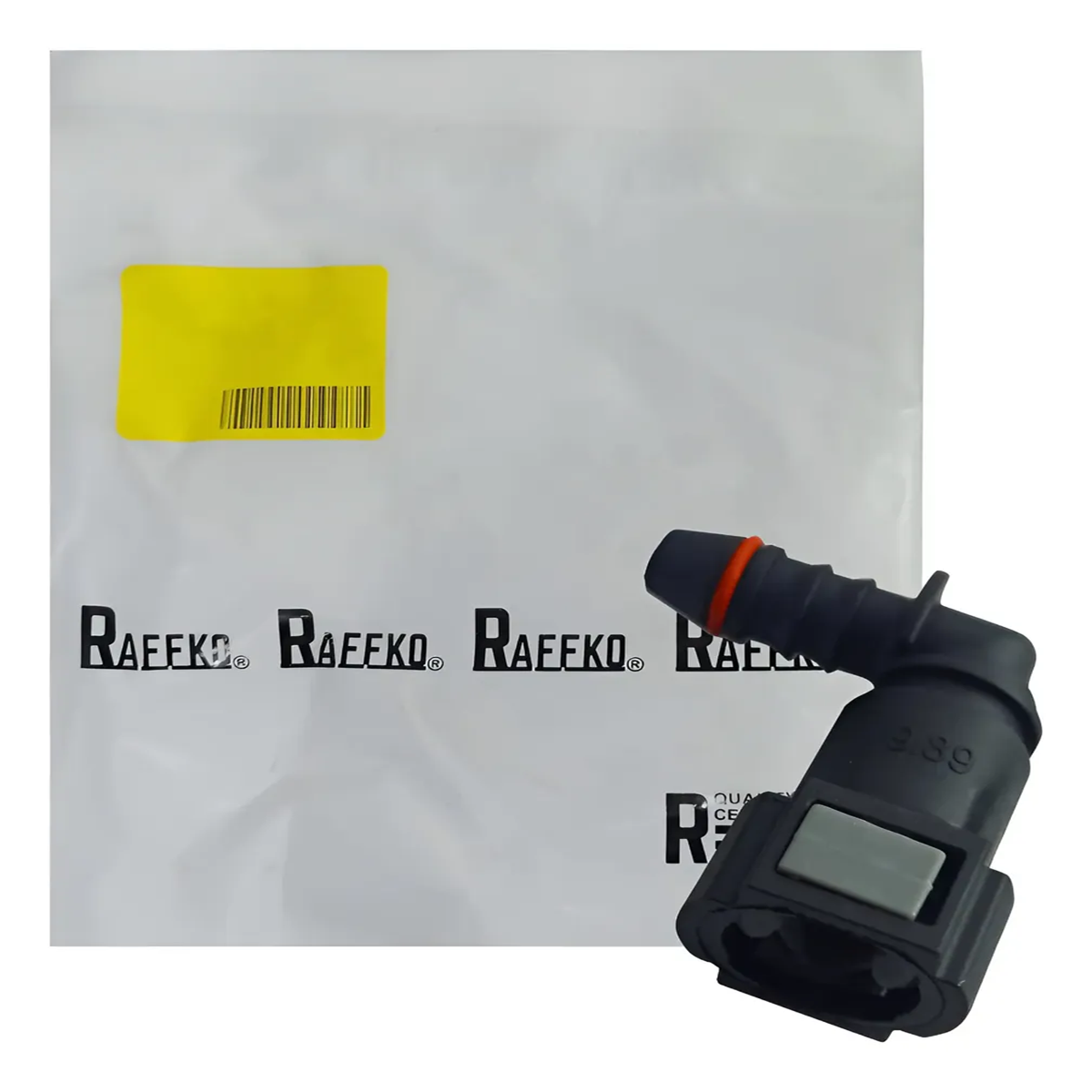 CONECTOR DE GASOLINA GRUESO CURVO 9,89MM ACOPLE FLAUTA/ AVEO/ OPTRA/ CORSA/ SPARK/ MERIVA/ DMAX/ FIESTA DUTY PALIO/ RAFFKO