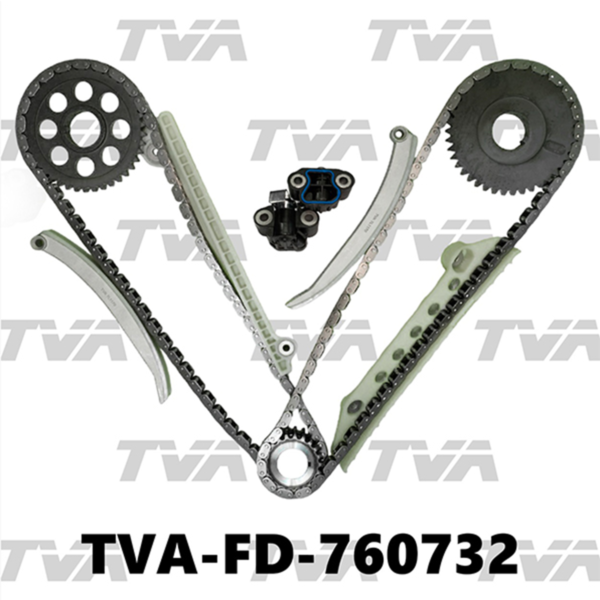 KIT CADENA DE TIEMPO FORD EXPLORER 4.6 / F150 / F250 / MUSTANG 4.6 01-08  TENSOR PLASTICO 11PZAS TVA