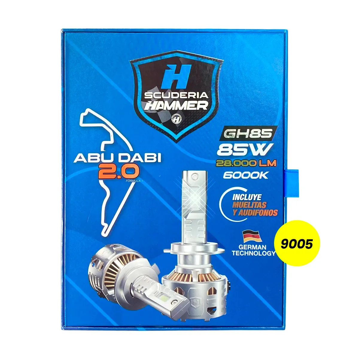 BOMBILLO LED ABU DABI 2.0 SCUDERIA (KIT) 28.000LM 85W 9005 6000K HAMMER